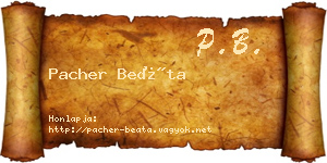 Pacher Beáta névjegykártya